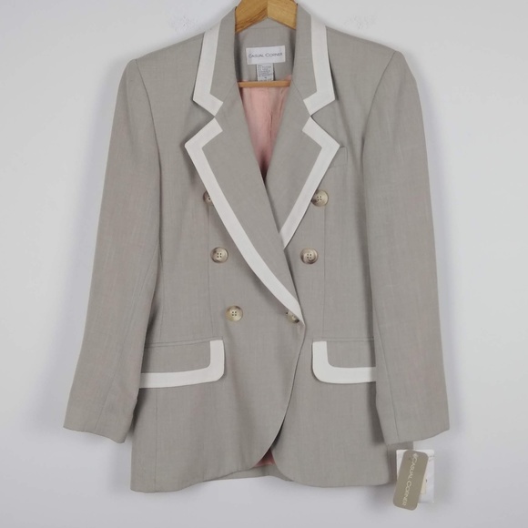 Casual Corner Jackets & Blazers - NWT Casual Corner Double breasted Tan Blazer